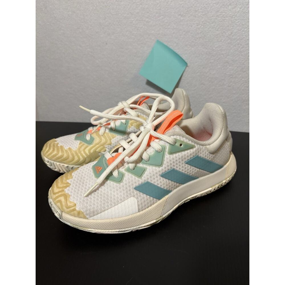 Adidas Women's Solematch Control Tennis Shoes White/Mint Ton/Orbit Grey Size 7